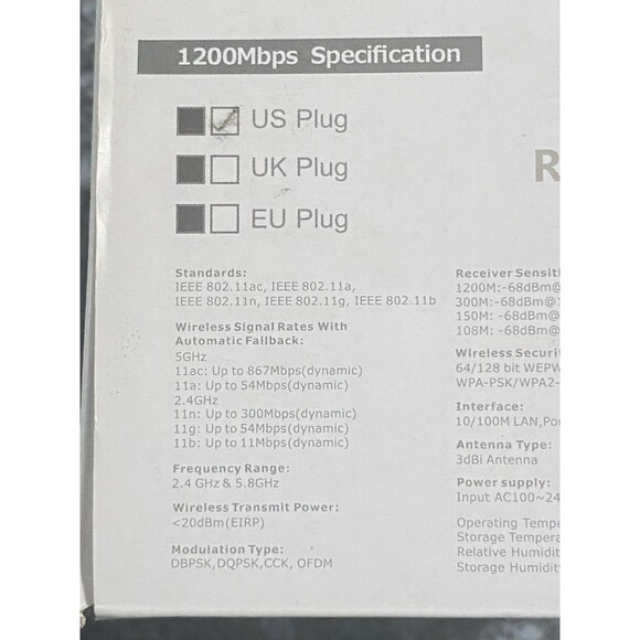 WIFI Repeater Wi-Fi Range Extender 1200 Mbps Tested & Working - Picture 9 of 9